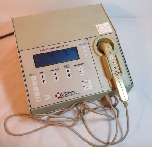 Williams Intertron 6100 Therapeutic Ultrasound Machine w/Faulty Probe