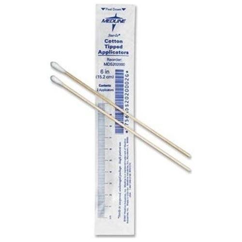 Medline 3&#034; Cotton Tip Applicator - 200/box - White (MDS202105)