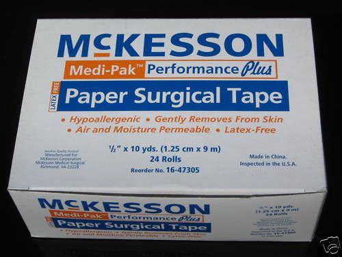 24 BOX McKESSON PAPER SURGICAL TAPE 1/2&#034; x 10  576ROLLS
