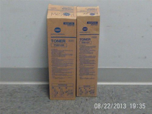 New Genuine Konica Minolta Toner Cartridges type TN610 1Y 1K