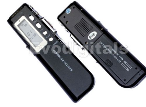 New 8gb black dictaphone digital voice recorder phone record 2320 hour uk seller for sale