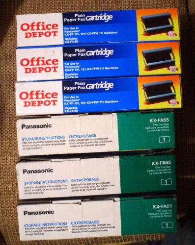 Lot of 6 Panasonic KX-FA65 Fax Film Cartridges, New in Boxes!