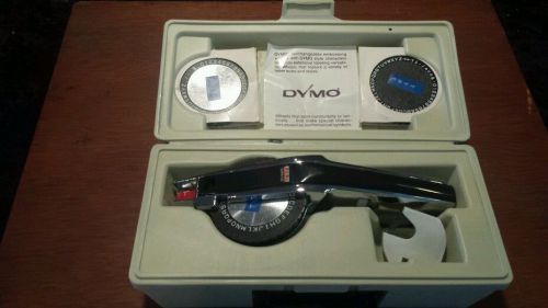Vintage Chrome Dymo Model 1570 Label Maker Labeling Kit w/ Wheeles Bundle
