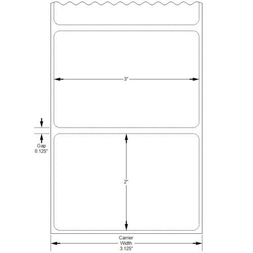 3&#034; X 2&#034; Inkjet White Semi Gloss Paper Labels to fit Primera® LX900 Printer
