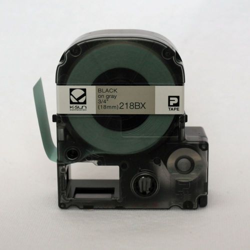 K-sun 218bx black on gray tape 3/4&#034; ksun labelshop 18mm for sale