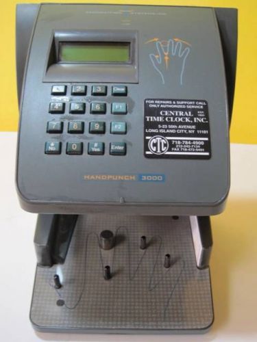 Recognition systems hand punch hp-3000 ethernet time clock used for sale