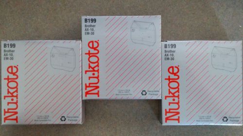 Lot Of 3 NuKote B199 Correctable Film Typewriter Ribbon Fit Brother AX-10 EM-30