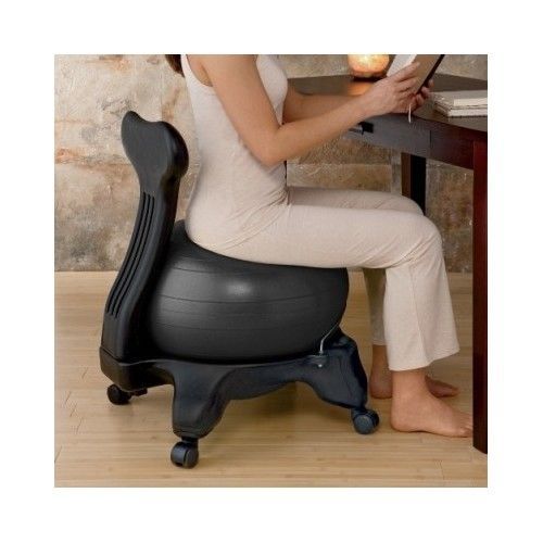 BALANCE BALL DESK CHAIR STABILITY CORE WORKOUT HOME WORK OFFICE BACK PAIN SEAT