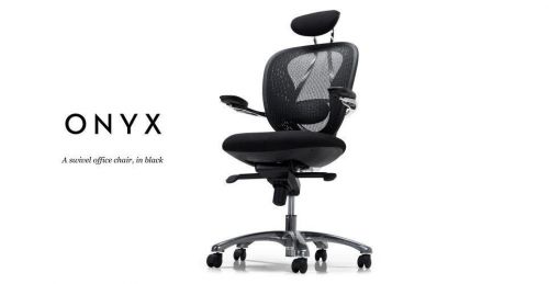 Onyx adjustable swivel office chair, black. great back support, very comfortable for sale