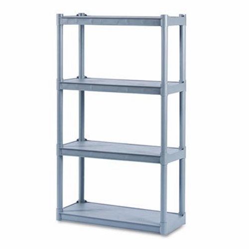 Iceberg 4 shelf open storage system, resin, 32w x 13d x 54h, charcoal (ice20842) for sale