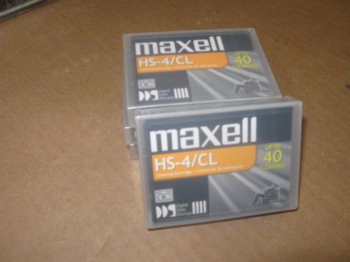 4 MAXELL HS-4/CL CLEANING CARTRIDGES NEW