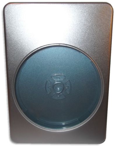16mm =Tin Silver= DVD Case (1-3 discs) w/ Clear Window &amp; Lite Blue Tray 100-Pak