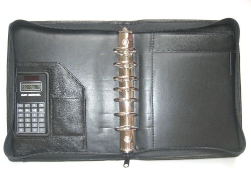 Classic ~1.5&#034;~ solar calculator leather day runner planner binder franklin covey for sale