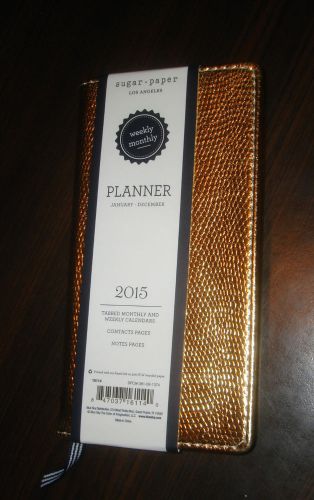 SOLD OUT Sugar Paper Target 2015 Gold Faux Leather 2015 Planner 6.25&#034; x 3.25&#034;