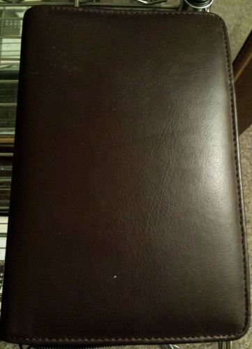 Brown Leather Bound Day-Timer Day Planner Book Notebook Binder