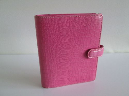 *WOW* FILOFAX ORGANISER PINK LEATHER POCKET SIZE WITH SOME INSERTS
