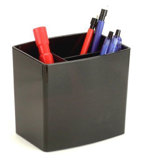 Oic large pencil cup - 4.5&#034; x 5&#034; x 3.8&#034; - plastic - 1 each - black (oic22292) for sale