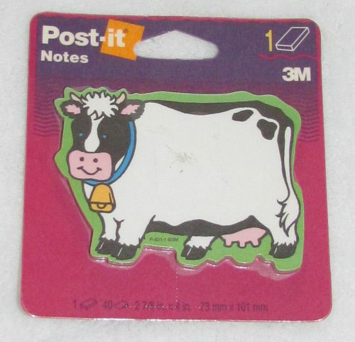 New! collectible 1997 3m post-it notes pad cow w/ bell 40 sheets 2-7/8&#034; x 4&#034; usa for sale