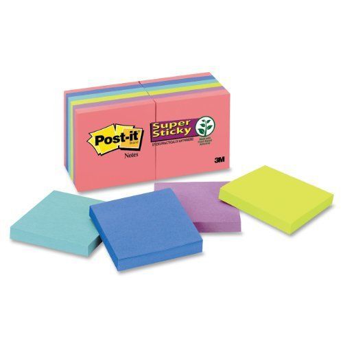 Post-it super sticky 3x3 jewel pop coll. pads - self-adhesive - 3&#034; x (65412ssuc) for sale