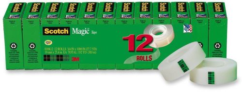 Magic tape 3/4 x 1000 inches boxed rolls magic office tape 810k12 for sale