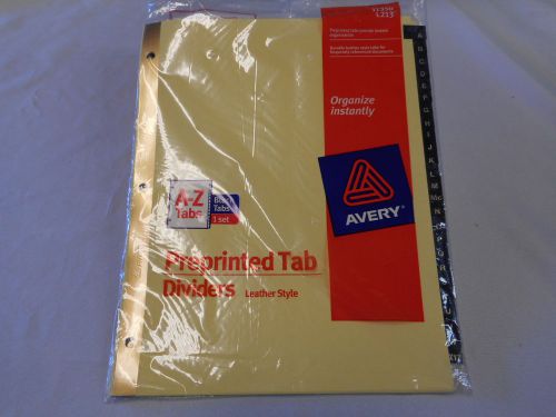 Avery Dennison Ave-11350 A-z Gold Line Black Leather Tab Dividers NEW and SEALED