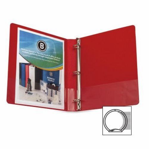 Business source round ring binder, w/ pockets, 1&#034;, red (bsn28550) for sale