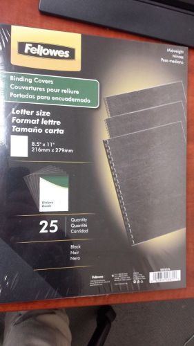 Fellowes grain presentation covers - letter, black, 25 pack for sale