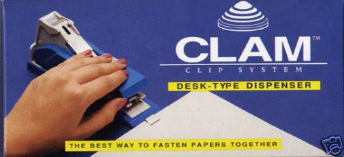 Clam Paper Clip System Desk Type Dispenser Paper Fasten