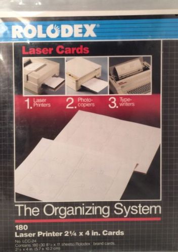 NEW 180 Rolodex LCC-24 The Organizing System Laser Printer 2-1/4&#034; x 4&#034; Cards