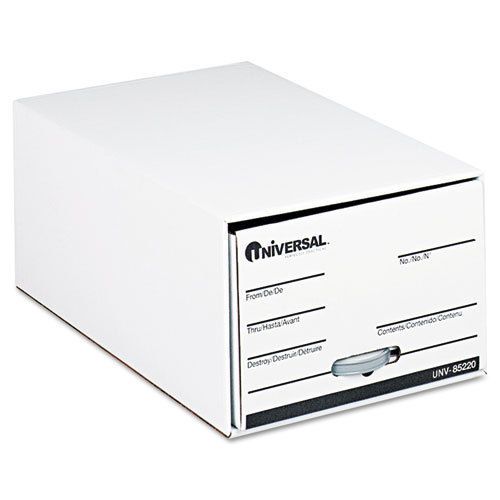 Storage Box Drawer Files, Legal, Fiberboard, 15&#034; x 24&#034; x 10&#034;, White, 6/Carton