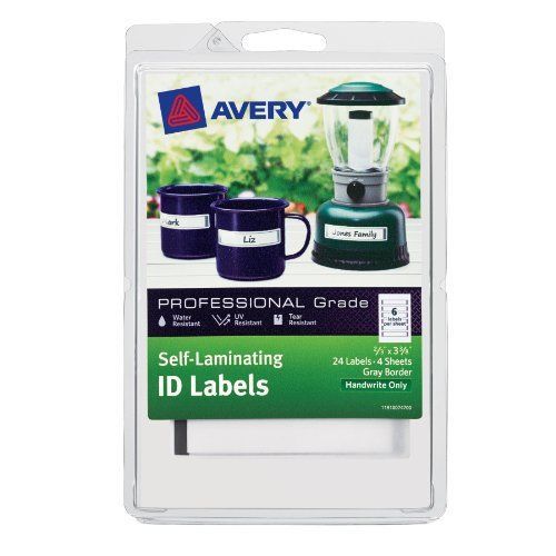 Avery Handwrite Only Self-laminating Id Labels - 3.38&#034; Width X 0.67&#034; (00747)