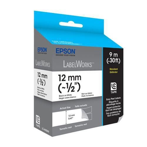 Epson labelworks lc-4wbn9 standard 1/2&#034; lc tape cartridge, black on white for sale