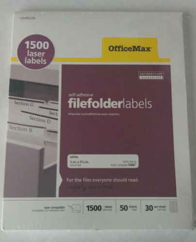 Office Max Laser Compatible Self-adhesive 1500 Labels 2/3&#034; x 3 7/16&#034;Avery 5366
