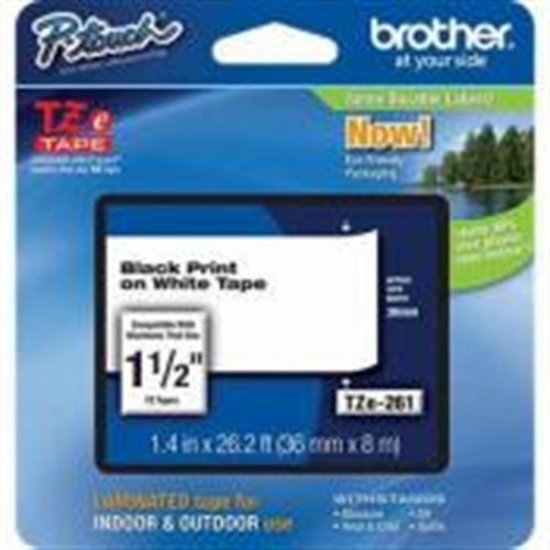 Brother International TZE-261 Black On White 1.5&#034; Tape 012502625810