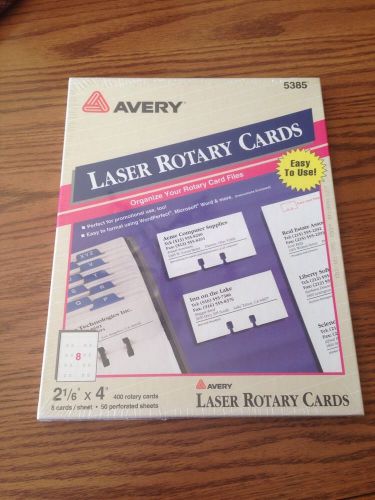 Avery 5385 Laser Rotary Cards File Index 400 2 1/6&#034; X 4&#034; NEW SEALED