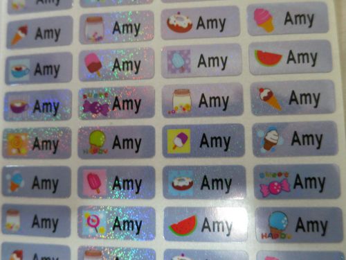 300 Ice Cream Sparkle Personalized Name Stickers 0.9 x 2.2 cm  Customized Labels