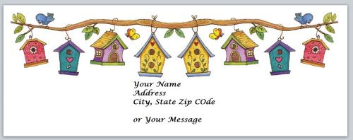 30 Personalized Return Address Labels Bird Houses Buy 3 get 1 free (bh1)