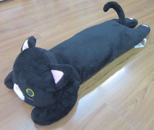 Black Cat Long Pillow 26 x 13&#034; (Tokyo Japanese Lifestyle Exclusive)