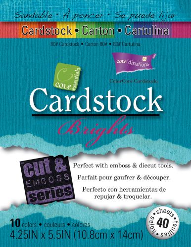 Darice Core-dinations Core Essentials Cardstock 4-1/4x5-1/2-in 40/Pk Brights