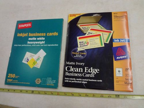 Avery 8876 business cards clean edge matte ivory and white inkjet staples new for sale
