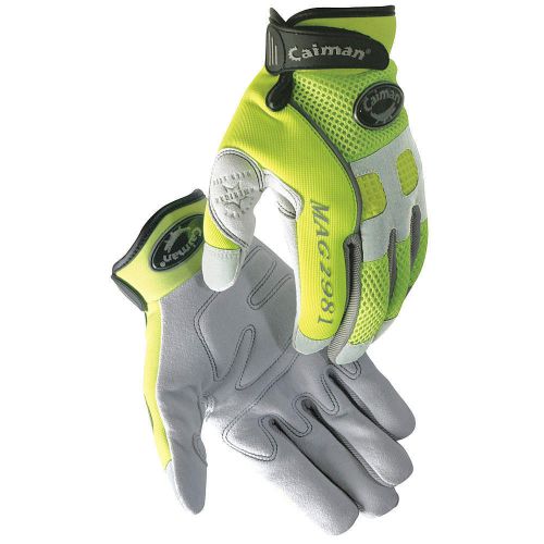 Mechanics gloves, gray/hi-vis lime, l, pr 2981-5 for sale