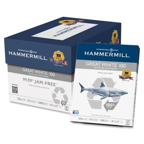 Hammermill Great White Copy &amp; Multipurpose Paper-20 lb- 5000/Ctn-White