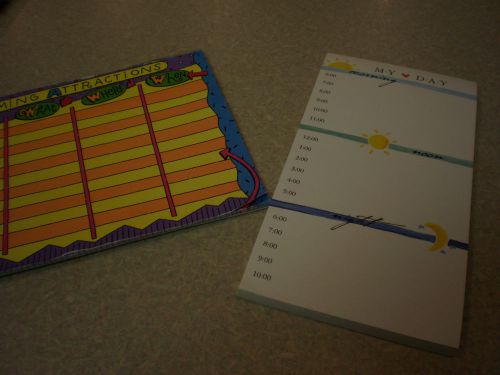 LOT OF 2 TO DO NOTE PADS ~ HOUR BY HOUR &amp; COMING ATTRACTIONS