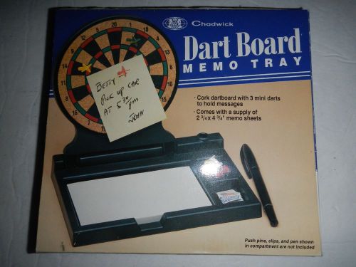 Chadwick dart board memo tray - board, 3 darts, 2 3/4 x 4 3/4 memo sheets for sale