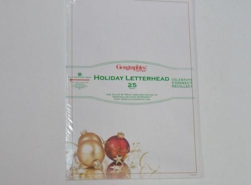 Geographics Holiday Letterhead GeoPaper Happy Holiday Ornament Xmas paper 48923.