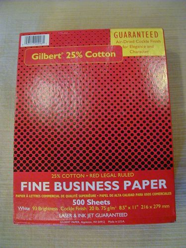 Red Legal Ruled Paper, Gilbert Bond Paper, 500 sheets Red Ruled Paper
