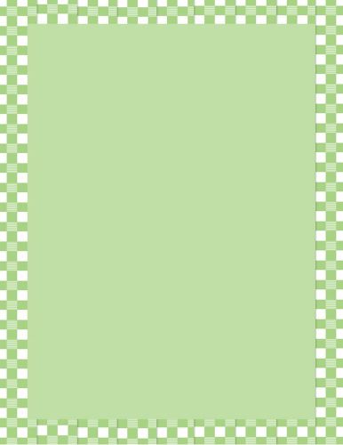 10 SHEETS GREEN GINGHAM PAPER Use With Printers, Craft Projects, Invitations