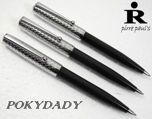 3pcs  PIRRE PAUL&#039;S R 203A BALL POINT PEN free 3 refills CROSS style BLACK ink