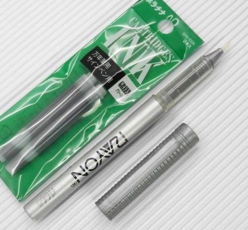 2pcs Platinum GREEN ink+ RAYON A668 cartridge system calligraphy brush pen