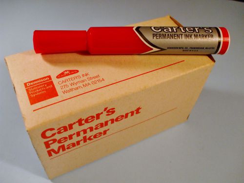 (12) Carter&#039;s RED Large Permanent Markers New in Box Old Stock
